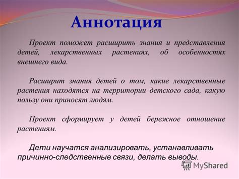 Аннотация к проекту в 10 классе: суть и принципы составления