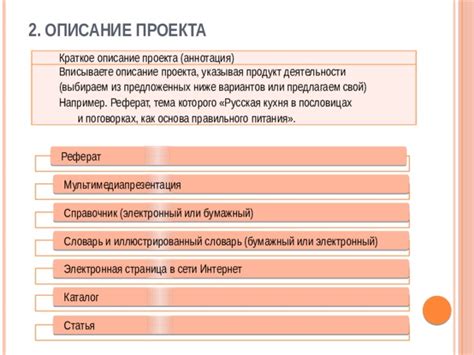 Аннотация проекта: определение и цель