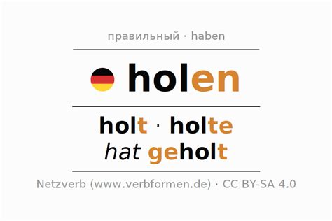 Варианты использования глагола holen