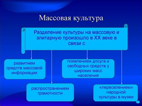 Влияние массовой и элитарной культуры на общество