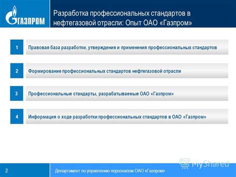 Влияние на развитие отрасли и формирование профессиональных стандартов