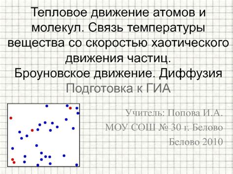 Влияние повышенной температуры на движение молекул