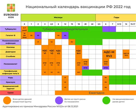 Возраст и расписание прививок