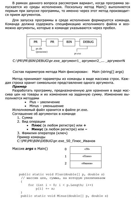 Входные параметры метода main