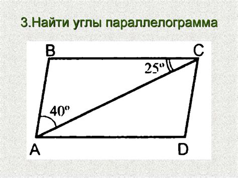 Глава 6: Нахождение значения углов параллелограмма