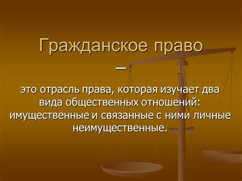 Гражданское право: основные понятия и принципы