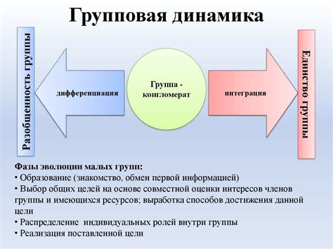 Динамика развития малой группы