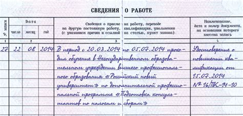 Документы об образовании и трудовой деятельности