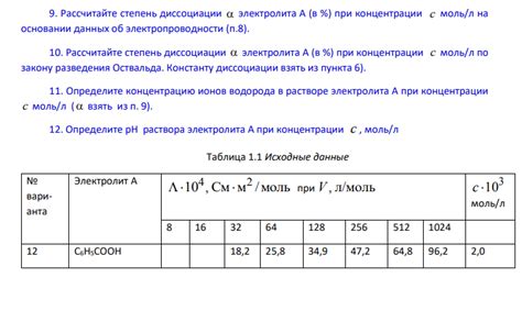 Зависимость размерности разведения раствора от концентрации и объема