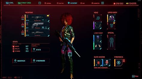 Значение процентов в меню Cyberpunk 2077