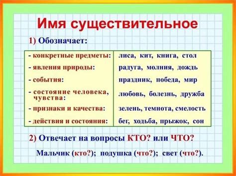 Имя существительное и его значения