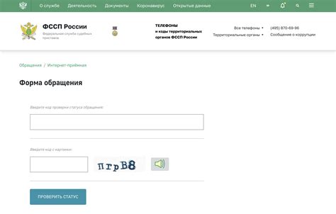 Использование кода проверки статуса обращения в ФССП