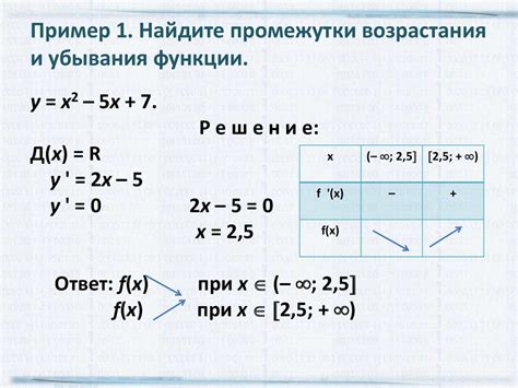 Как определить промежутки убывания функции