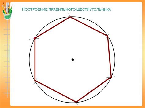 Как построить шестиугольник около окружности?