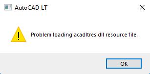 Как решить проблему с загрузкой acadres dll resource file