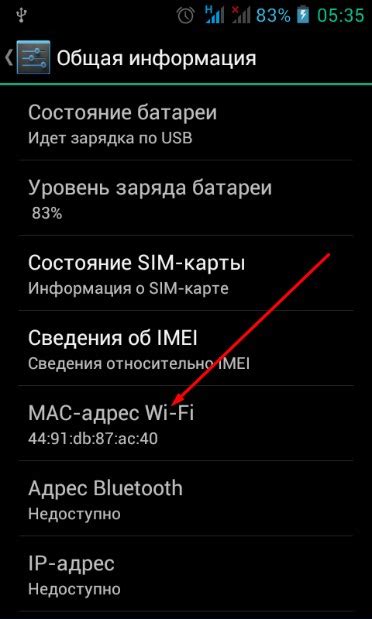 Как узнать MAC-адрес в ОС Android?