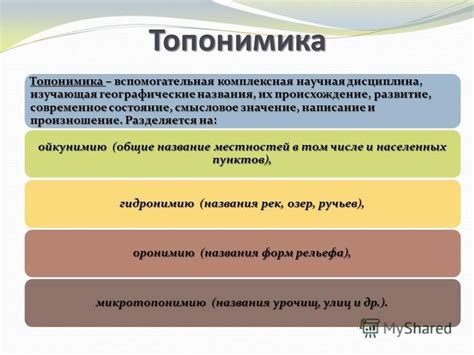 Классификация топонимов