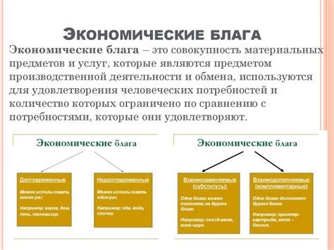 Ключевые характеристики экономического блага