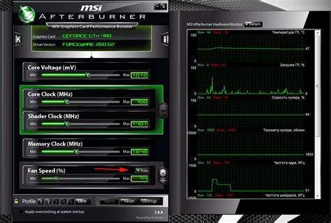 Контроль и регулировка оборотов вентилятора через msi afterburner