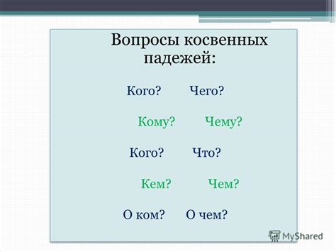 Косвенный падеж в русском языке