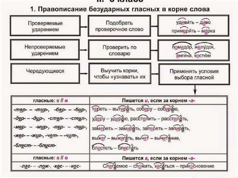 Местоположение безударной гласной в основе