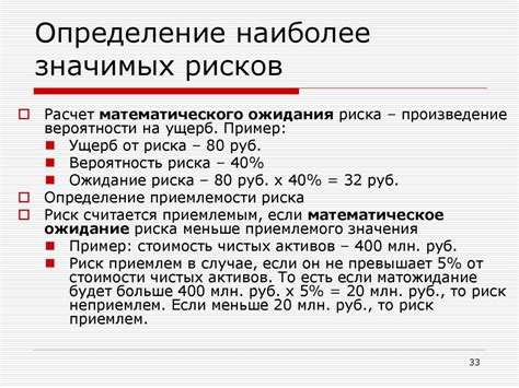 Методы расчета рисков