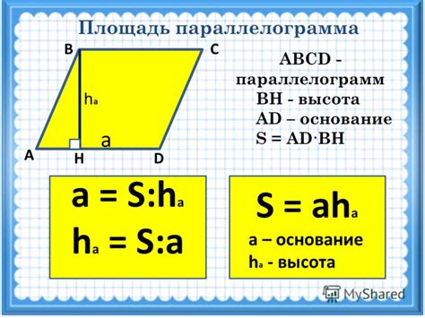 Наклонный параллелограмм и его площадь