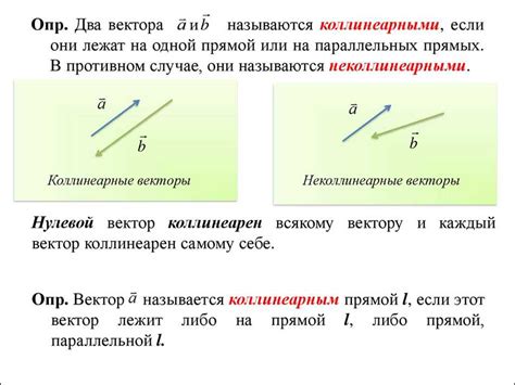 Неколлинеарные векторы: определение и свойства