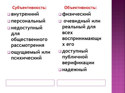 Объективность и субъективность