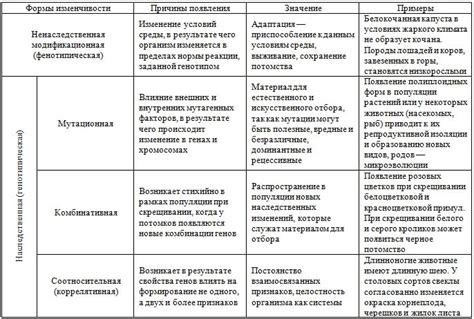 Определение и причины изменчивости