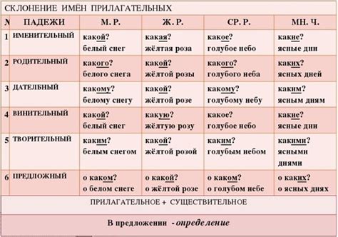 Определение и функция склонения прилагательных