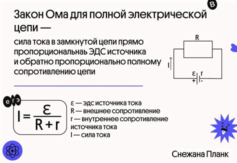 Определение напряжения на участке цепи с помощью закона Ома