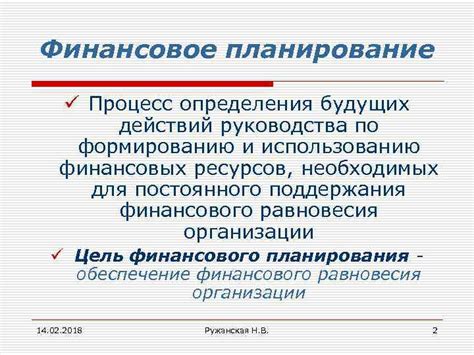 Оптимальное планирование финансовых ресурсов