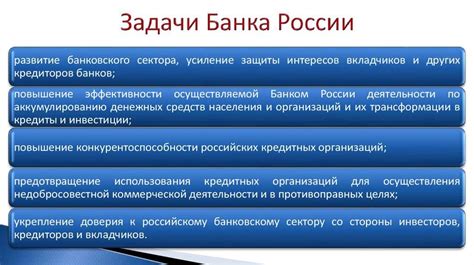 Основные задачи Центрального банка России и Сбербанка