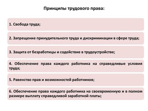 Основные принципы трудового права