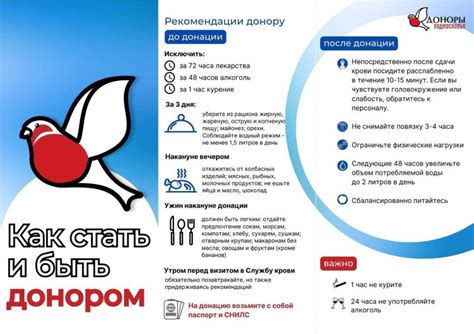 Основные рекомендации для доноров