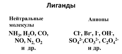 Особенности хелатообразующих лигандов