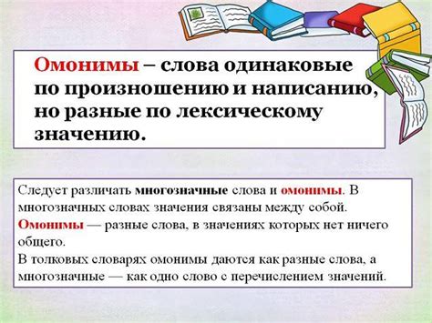 Параграф 2: Примеры многозначных слов