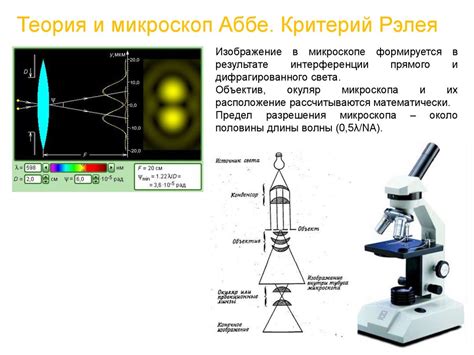 Перенос света сквозь условный объектив микроскопа