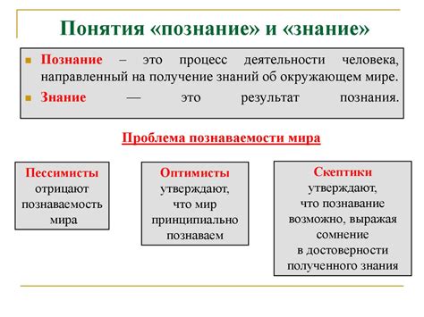 Познание и знание в обществознании: Определение, сущность и основные виды