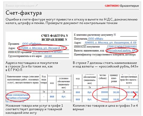 Правила исправления счета-фактуры