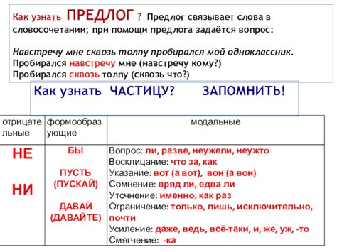 Предлог: связывает слова и указывает на взаимоотношения