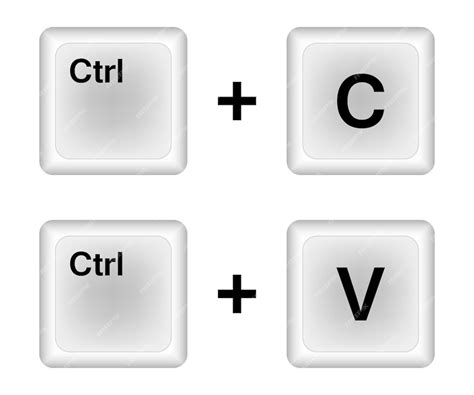 Применение комбинации клавиш Control C Control V