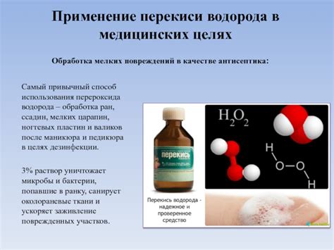 Применение перекиси водорода в медицине и косметологии