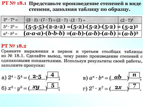 Примеры умножения степеней с разными степенями