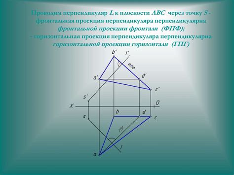 Пример 1: проекция прямой перпендикулярна плоскости