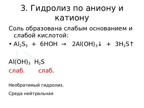 Принципы гидролиза по аниону и катиону