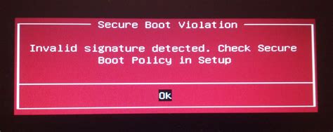 Причины возникновения проблемы Secure Boot violation