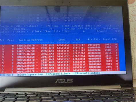 Проблема с физической памятью на ноутбуке ASUS
