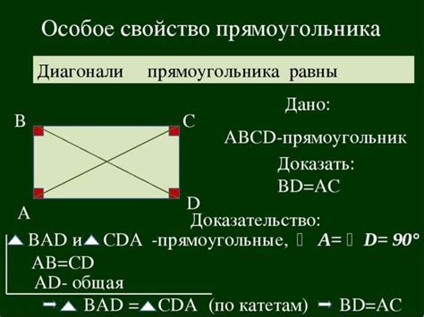 Равенство диагоналей и свойства